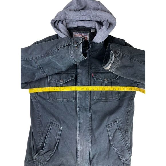 Levis Sherpa Lined Standard Trucker Denim Jean Jacket Size S (Black) - Picture 4 of 6